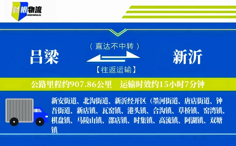 吕梁到新沂物流公司
