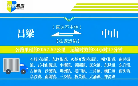吕梁到中山物流公司