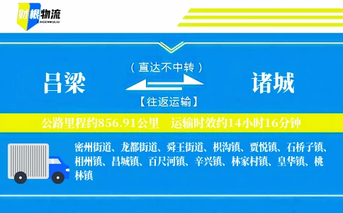 吕梁到诸城物流公司