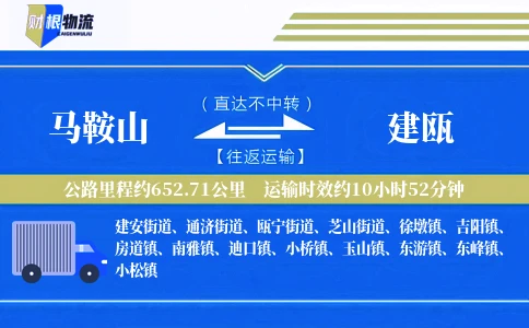 马鞍山到建瓯物流公司