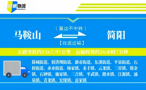 马鞍山到简阳物流公司