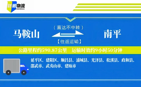 马鞍山到南平物流公司