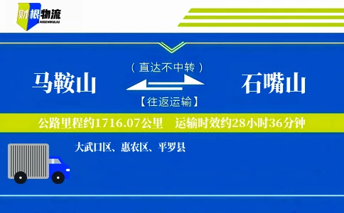 马鞍山到石嘴山物流公司