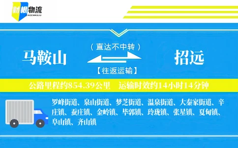 马鞍山到招远物流公司