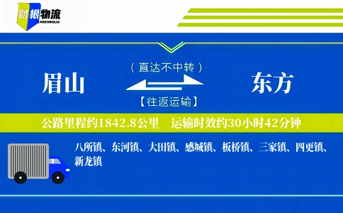 眉山到东方物流公司