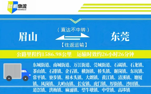眉山到东莞物流公司