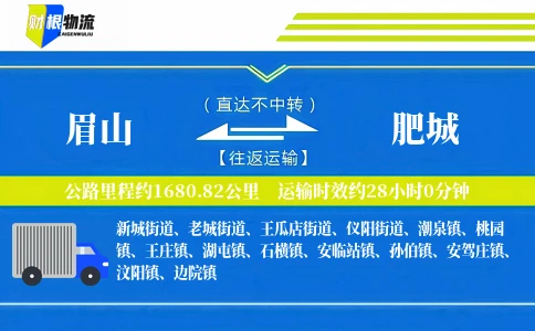 眉山到肥城物流公司