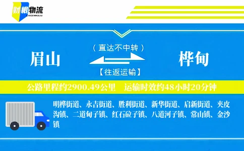 眉山到桦甸物流公司