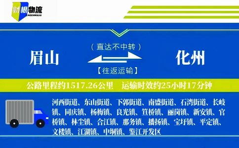 眉山到化州物流公司