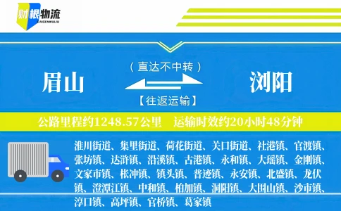 眉山到浏阳物流公司