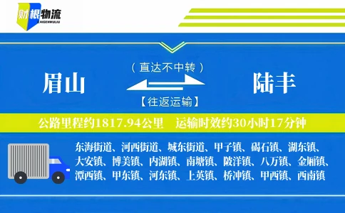 眉山到陆丰物流公司