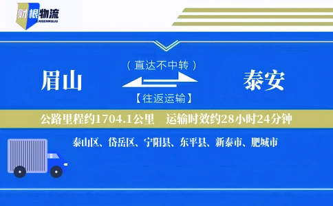 眉山到泰安物流公司
