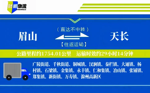 眉山到天长物流公司