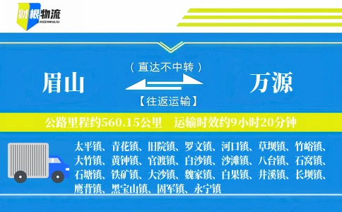 眉山到万源物流公司