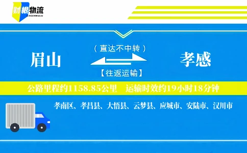 眉山到孝感物流公司