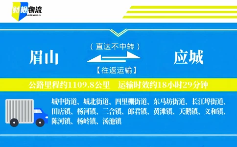 眉山到应城物流公司