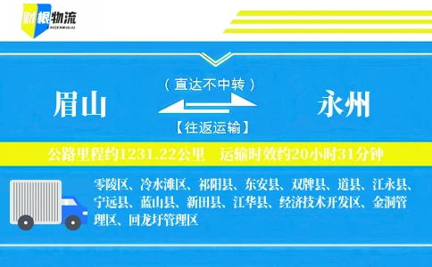 眉山到永州物流公司