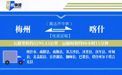 梅州到喀什物流公司