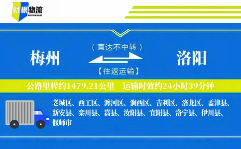 梅州到洛阳物流公司