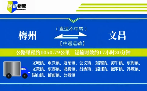 梅州到文昌物流公司