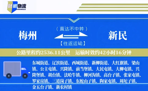 梅州到新民物流公司