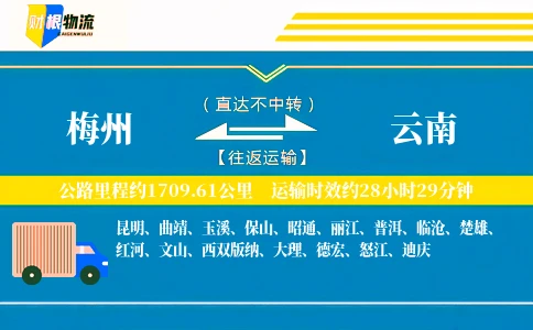 梅州到云南物流公司