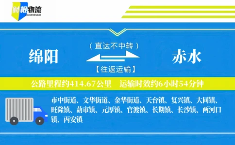 绵阳到赤水物流公司