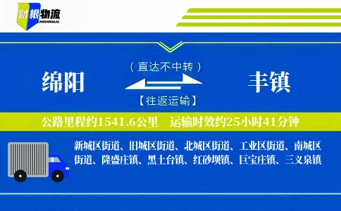 绵阳到丰镇物流公司