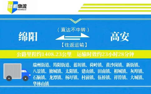 绵阳到高安物流公司