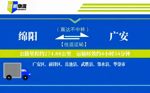 绵阳到广安物流公司