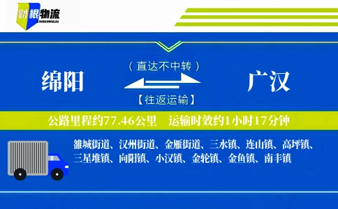 绵阳到广汉物流公司
