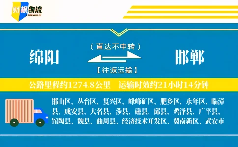 绵阳到邯郸物流公司
