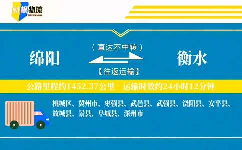 绵阳到衡水物流公司