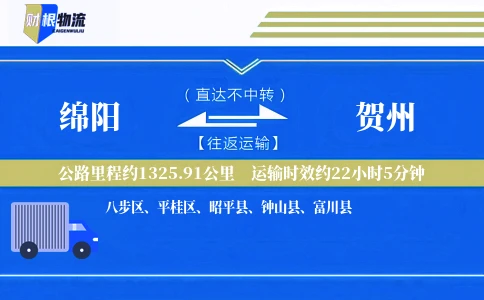 绵阳到贺州物流公司