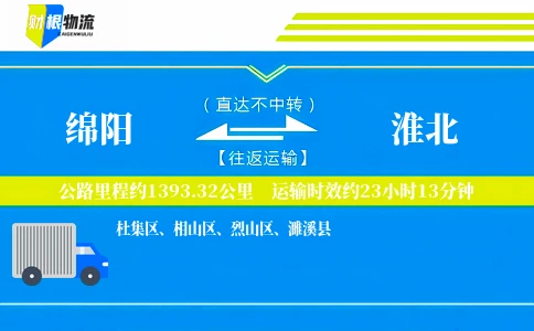 绵阳到淮北物流公司