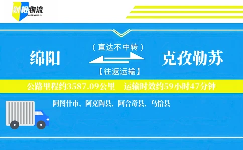 绵阳到克孜勒苏物流公司