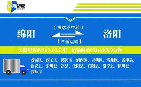 绵阳到洛阳物流公司