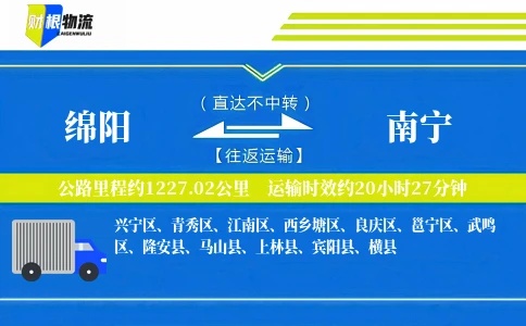 绵阳到南宁物流公司