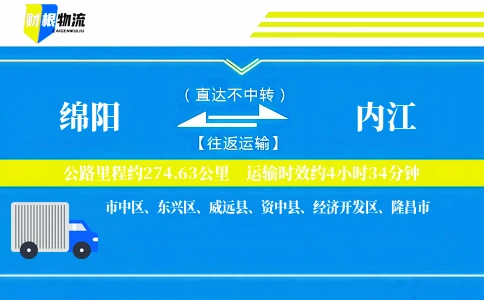 绵阳到内江物流公司