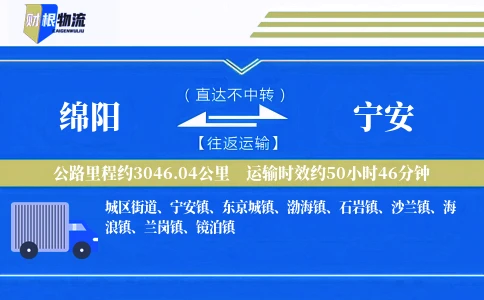 绵阳到宁安物流公司