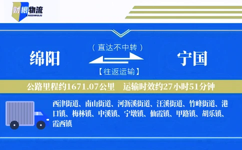 绵阳到宁国物流公司