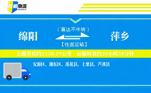 绵阳到萍乡物流公司
