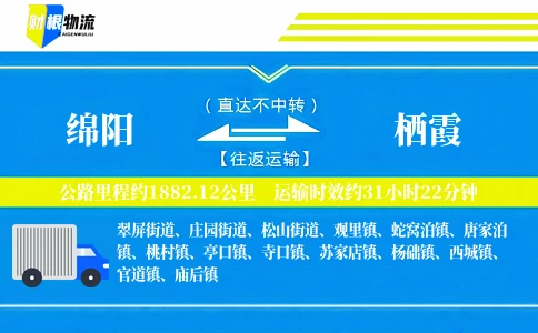 绵阳到栖霞物流公司