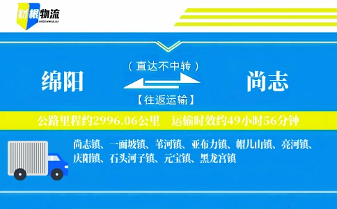绵阳到尚志物流公司