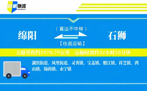 绵阳到石狮物流公司