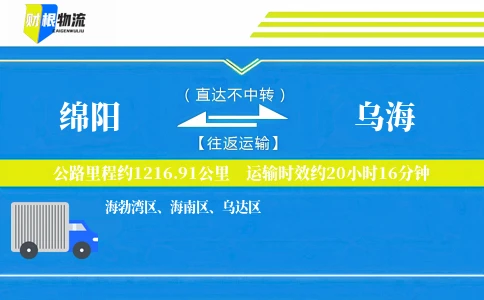 绵阳到乌海物流公司