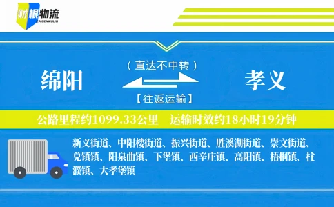 绵阳到孝义物流公司