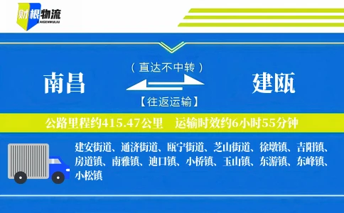南昌到建瓯物流公司