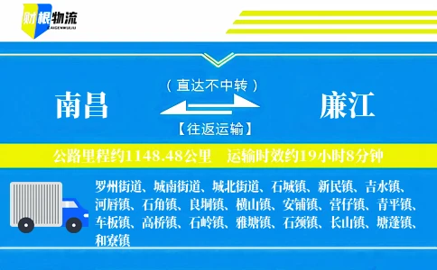 南昌到廉江物流公司