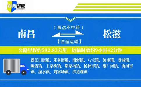 南昌到松滋物流公司